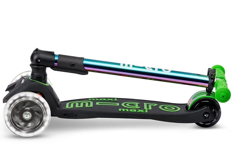 Trotineta Micro Maxi Deluxe Foldable LED Neochrome Green foto