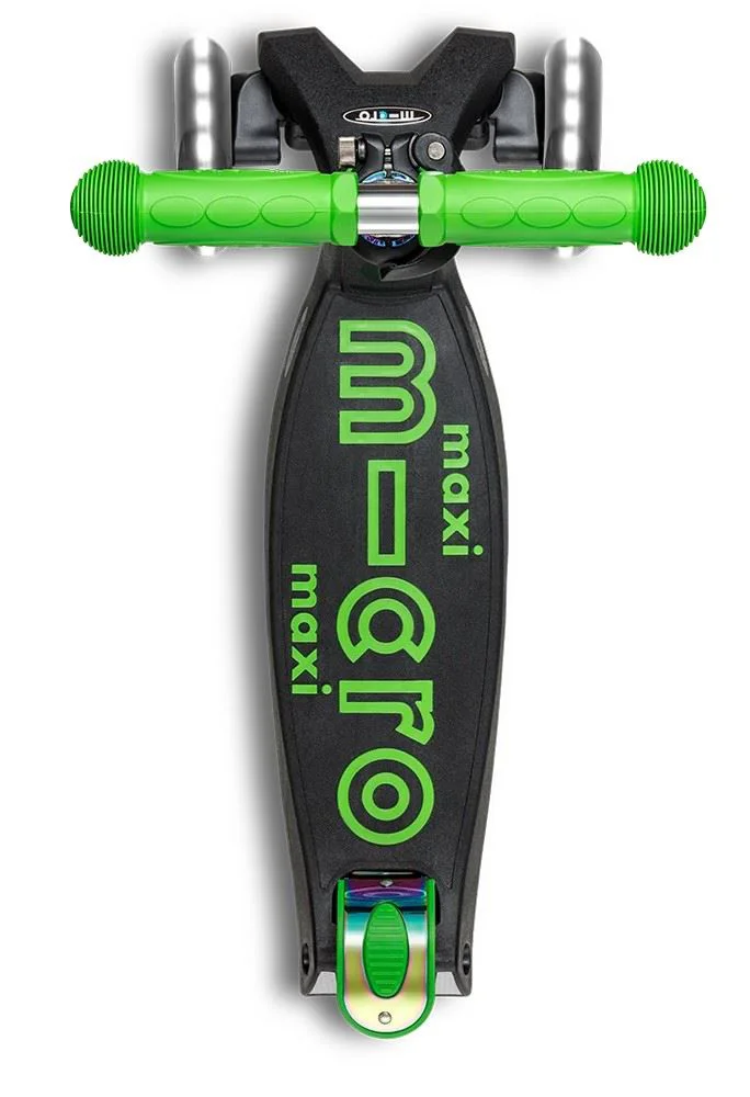Trotineta Micro Maxi Deluxe Foldable LED Neochrome Green foto