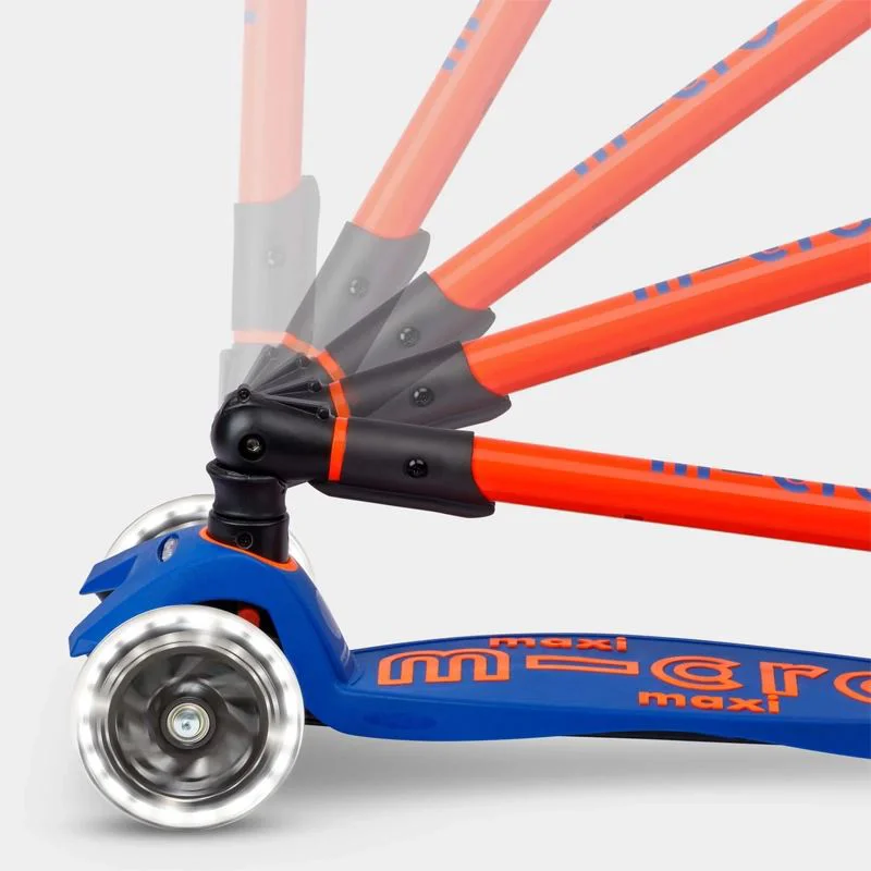 Самокат Micro Maxi Deluxe Foldable Neon LED Blaze Orange foto