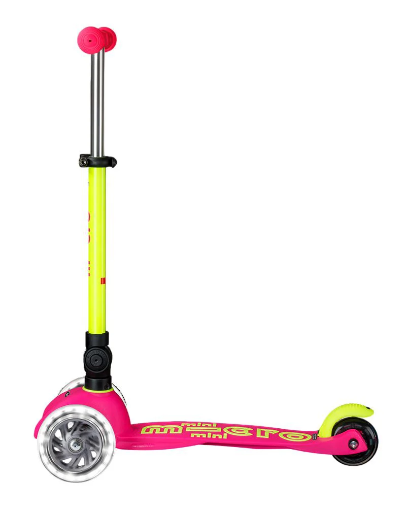 Самокат Micro Mini Deluxe Foldable Neon LED Flamingo Yellow foto