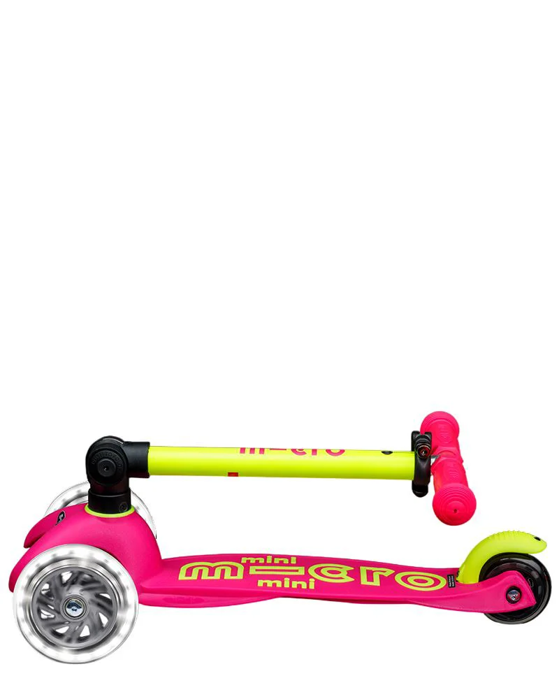 Самокат Micro Mini Deluxe Foldable Neon LED Flamingo Yellow foto