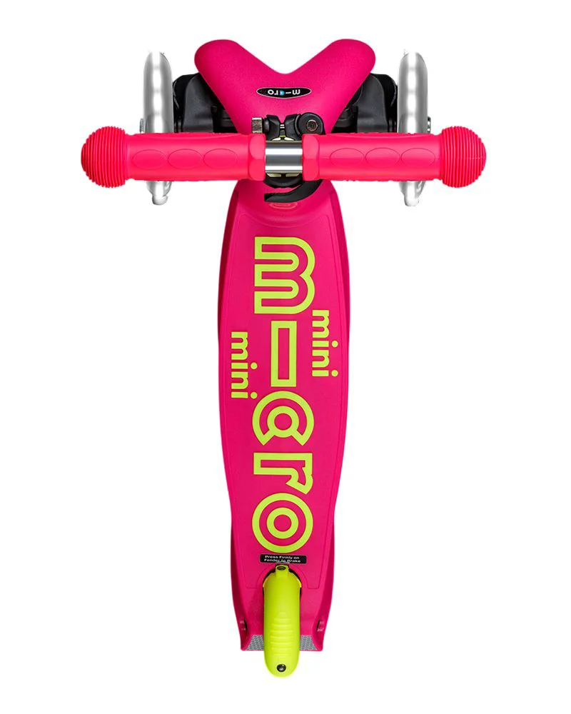 Самокат Micro Mini Deluxe Foldable Neon LED Flamingo Yellow foto