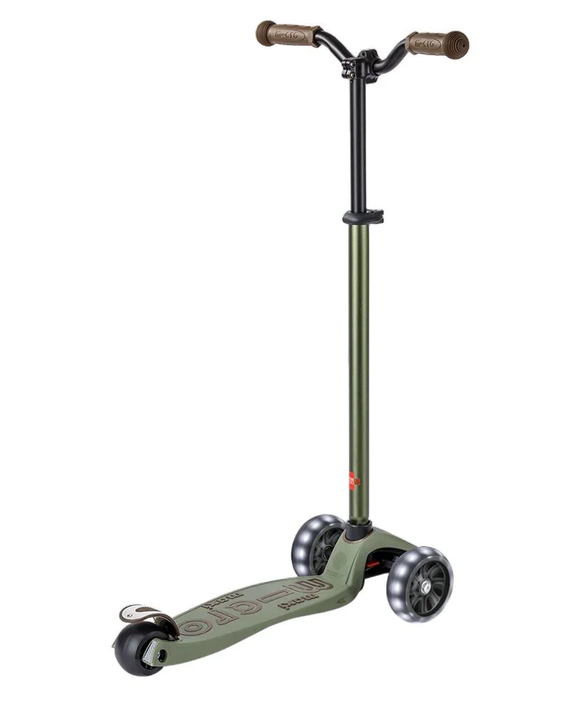 Trotineta Micro Maxi Deluxe Pro LED Olive Green foto