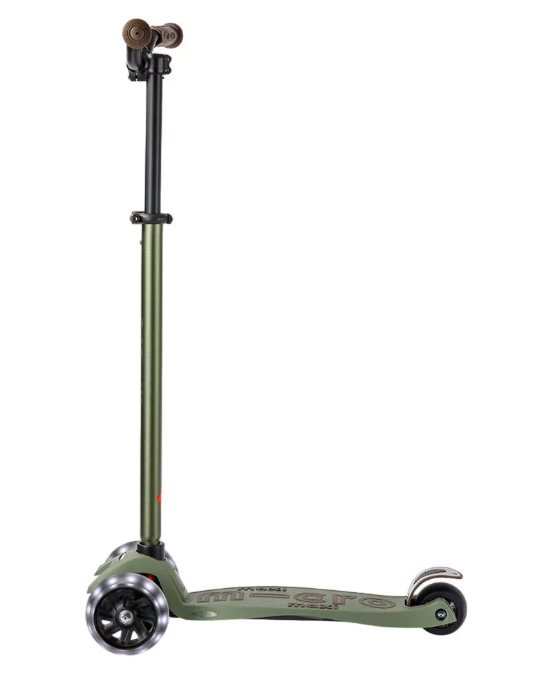 Trotineta Micro Maxi Deluxe Pro LED Olive Green foto