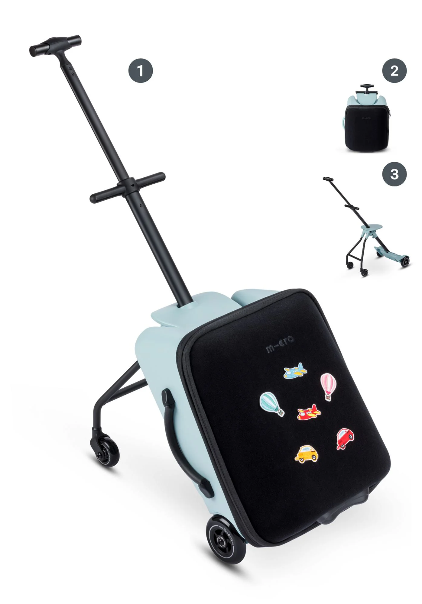 Troller Micro Ride On Luggage Eazy Frosty Blue Limited Edition foto