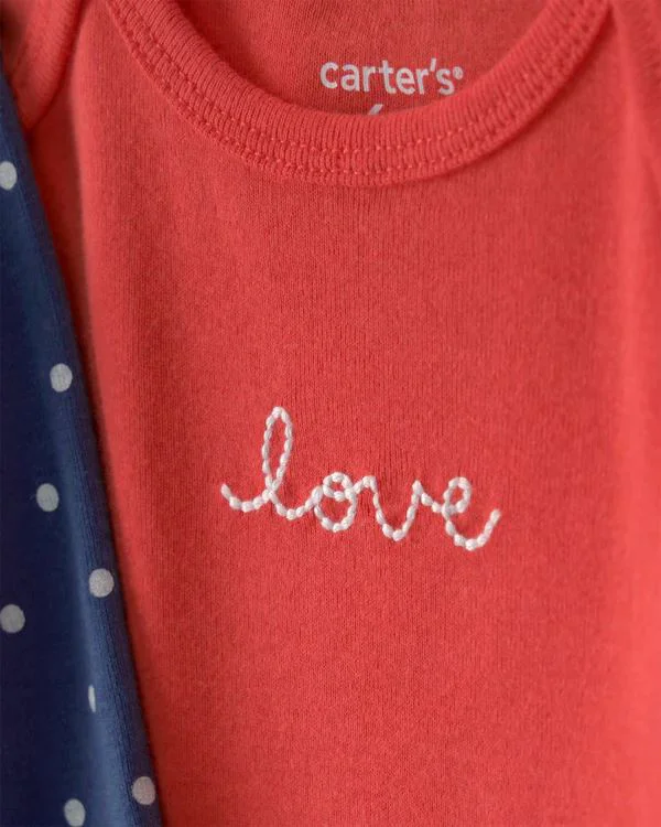 Carter's Set 4 body cu maneca lunga Sea Dot Heart foto