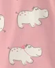 Carter's Короткий комбинезон с принтом Pink Hippo foto