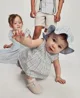 Carter's Set 3 piese Blue Gingham - palarie, top fara maneci si pantaloni scurti foto