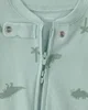 Carter's Pijama din bumbac cu botosei Green Dino Feet foto