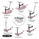 Trotineta 6 in 1 Micro Mini Rock&Go Deluxe LED Dusty Rose foto