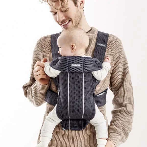 Анатомический мультифункциональный рюкзак-кенгуру BabyBjorn Mini Anthracite, 3D Mesh