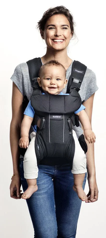 Анатомический мультифункциональный рюкзак-кенгуру BabyBjorn One Denim Grey, хлопок