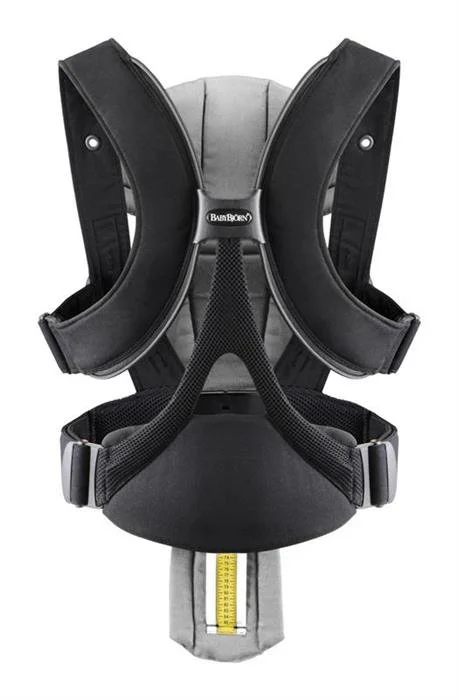 Marsupiu anatomic BabyBjorn Miracle Black-Silver, cu pozitii multiple de purtare