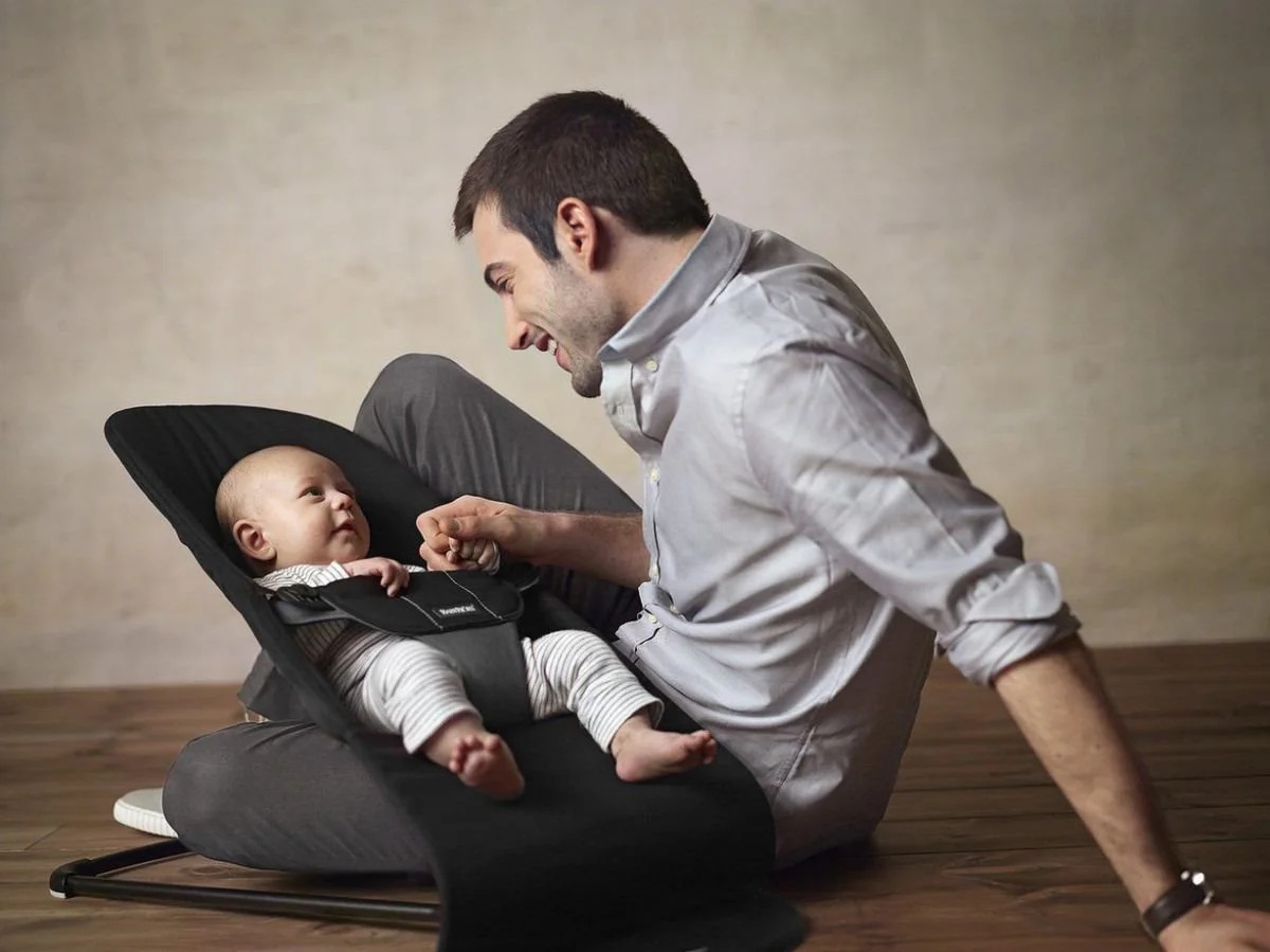 Balansoar BabyBjorn Balance Soft Black/Dark Gray, Bumbac