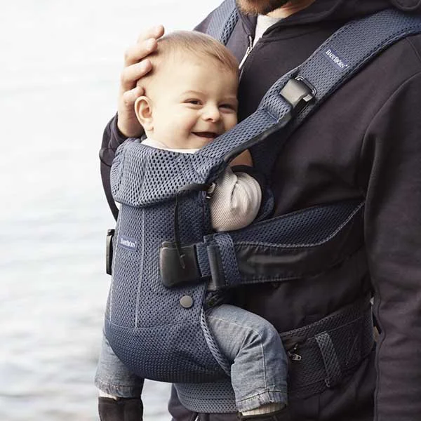 Анатомический рюкзак-кенгуру BabyBjorn One Air Navy Blue, 3D Mesh