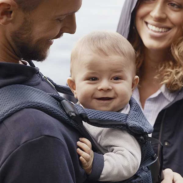 Анатомический рюкзак-кенгуру BabyBjorn One Air Navy Blue, 3D Mesh