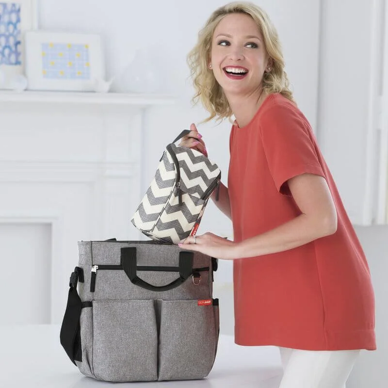 Geanta pentru parinti Skip Hop Duo Signature Heather grey foto