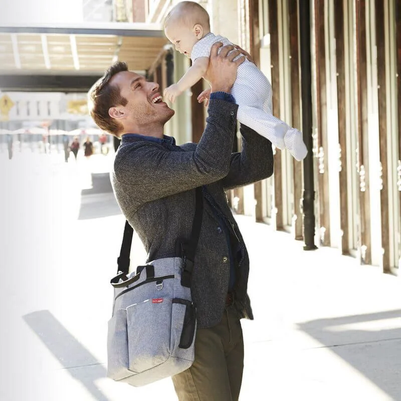 Geanta pentru parinti Skip Hop Duo Signature Heather grey foto