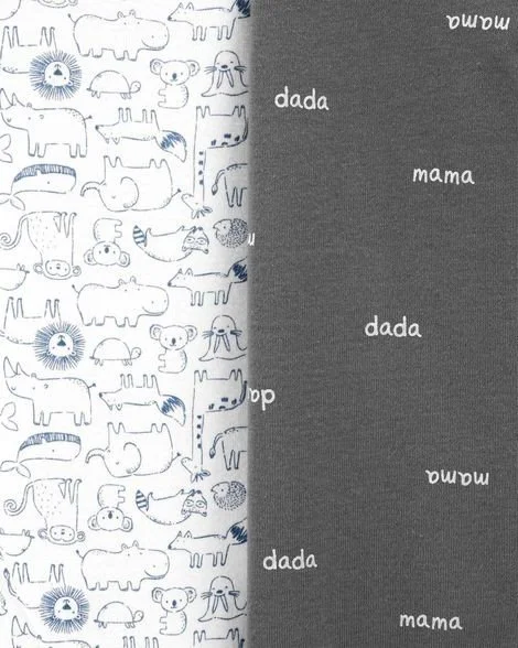 Carter's Set 5 piese - body Uni/animalute/dungi/slogan foto