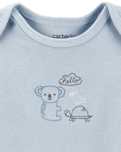 Carter's Set 5 piese - body Uni/animalute/dungi/slogan foto