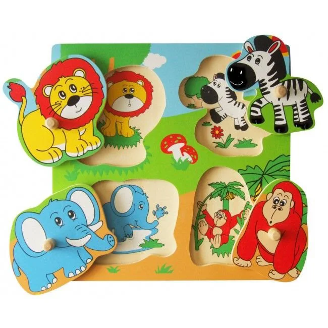 Puzzle din lemn Viga Toys Wild Animals foto