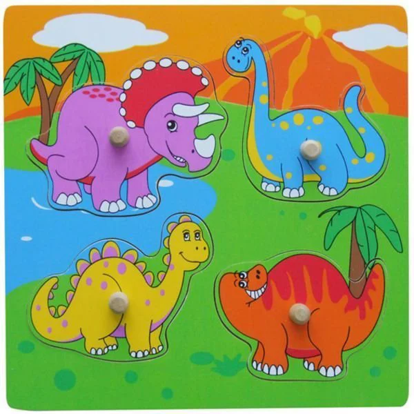 Puzzle din lemn Viga Toys Dinosaurs foto