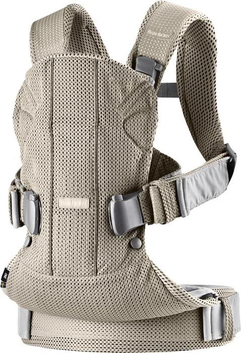 Marsupiu anatomic BabyBjorn One Air Greige, 3D Mesh
