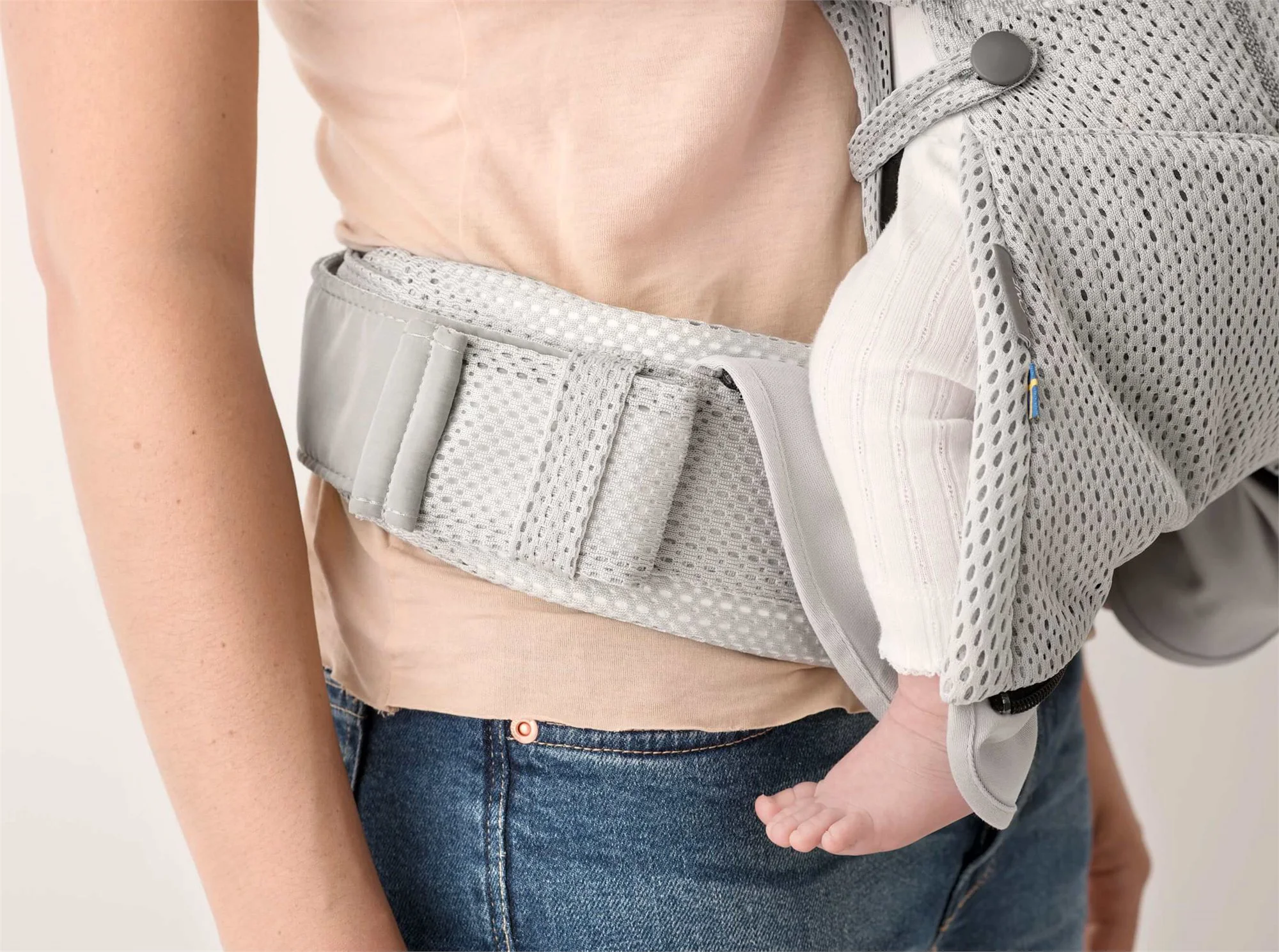 Marsupiu anatomic BabyBjorn One Air Greige, 3D Mesh