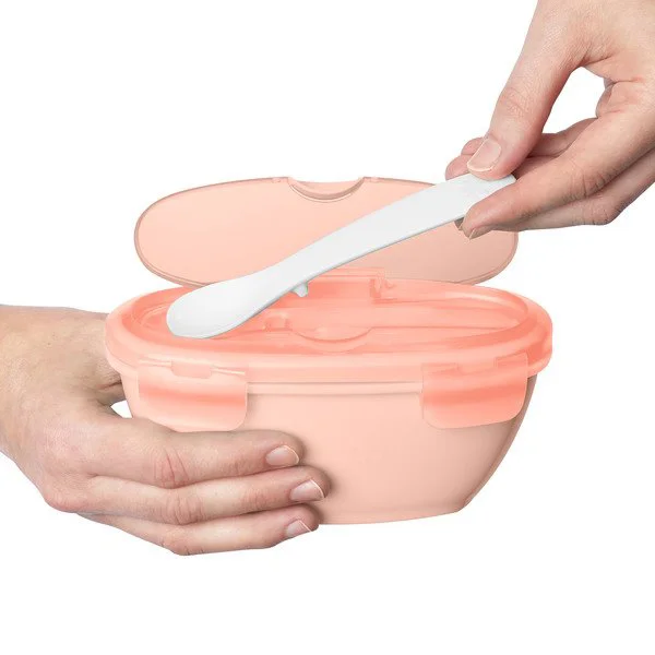 Set de calatorie pentru hranire (bol + lingurita) Skip Hop Soft Coral foto
