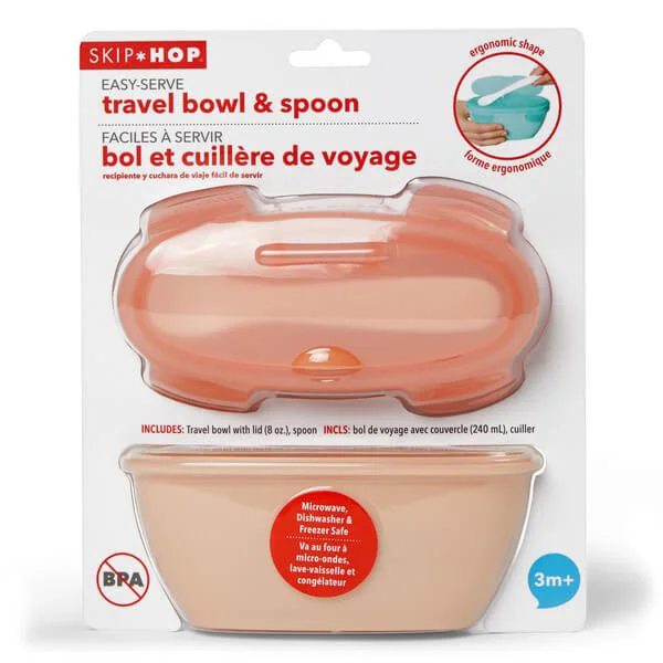 Set de calatorie pentru hranire (bol + lingurita) Skip Hop Soft Coral foto
