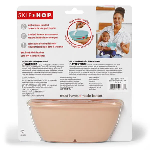 Set de calatorie pentru hranire (bol + lingurita) Skip Hop Soft Coral foto