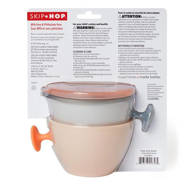 Set 2 boluri ergonomice Skip Hop Soft Gri + Coral foto