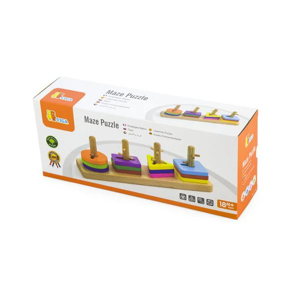 Jucarie educativa din lemn Viga Toys Maze Puzzle foto