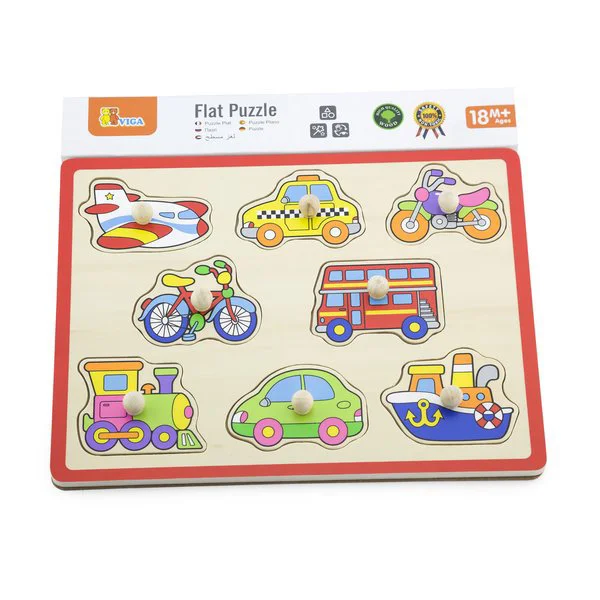 Puzzle din lemn Viga Toys Transports, 8 piese foto