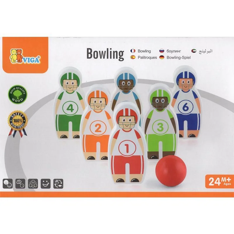 Set de joc din lemn Viga Toys Bowling foto