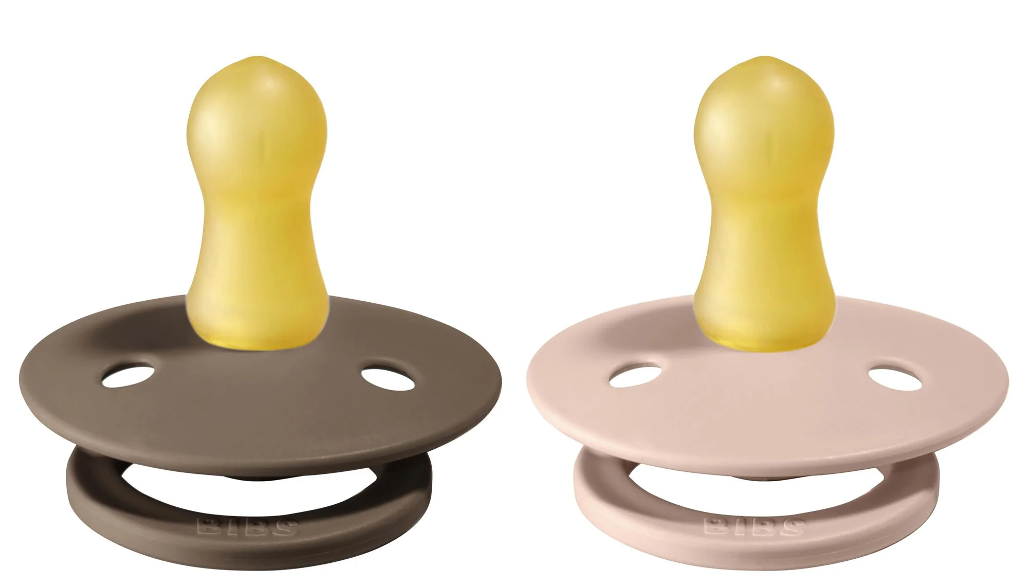 Set 2 suzete rotunde BIBS Dark Oak/Blush din latex (0-6 luni) foto