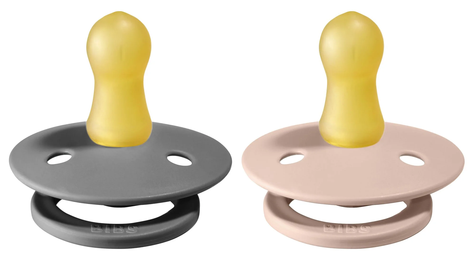Set 2 suzete rotunde BIBS Smoke/Blush din latex (0-6 luni) foto