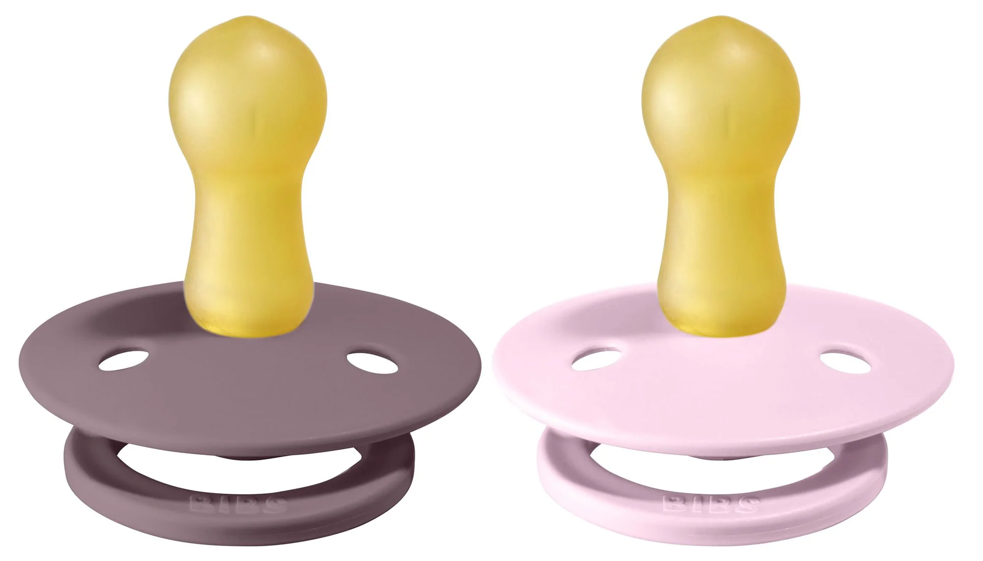 Set 2 suzete rotunde BIBS Heather/Baby Pink din latex (0-6 luni) foto