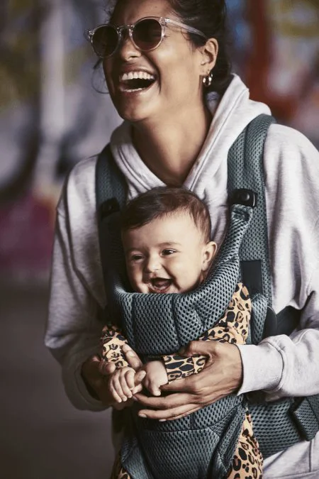 Marsupiu anatomic BabyBjorn Move Sage Green, 3D Mesh