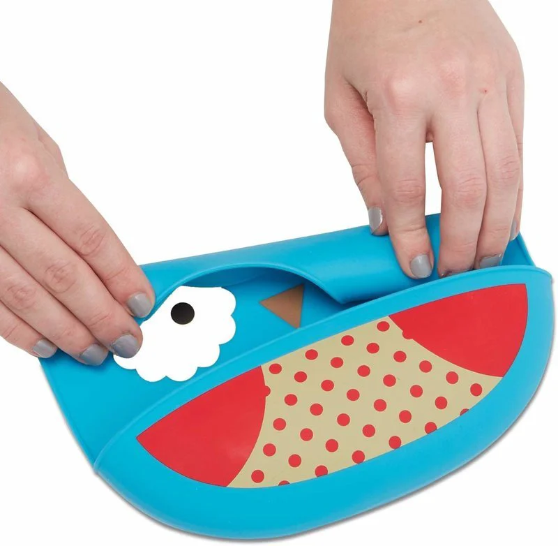 Силиконовый нагрудник Fold & Go Skip Hop Zoo Сова foto