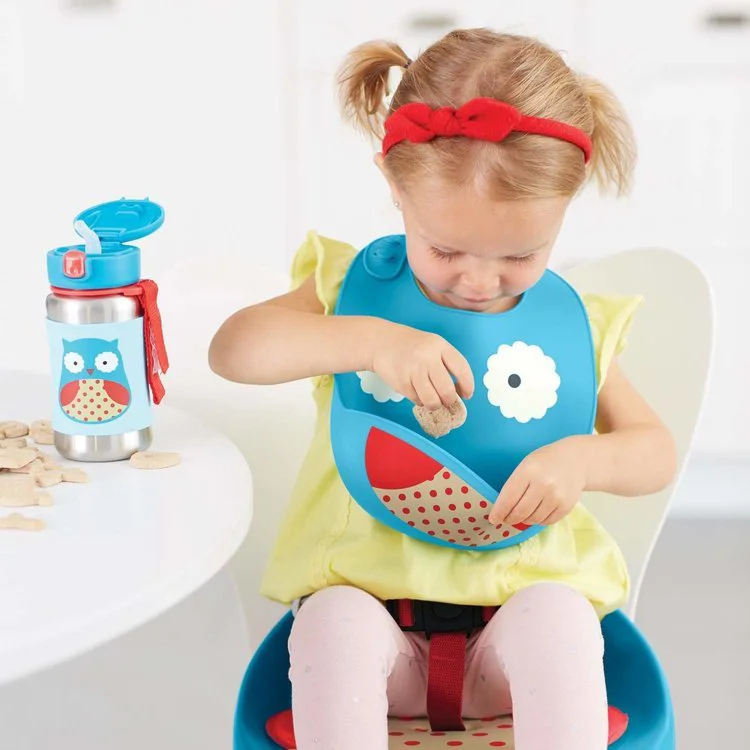 Силиконовый нагрудник Fold & Go Skip Hop Zoo Сова foto