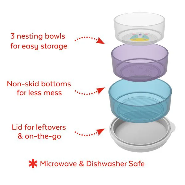 Набор из 3-х мисок с нескользящим дном Skip Hop Zoo Единорог