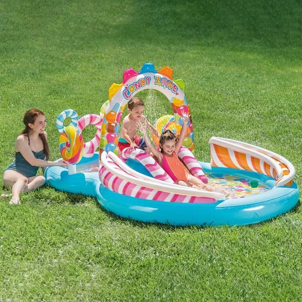 Centru de joaca Intex Candy cu tobogan 295x191x130 foto