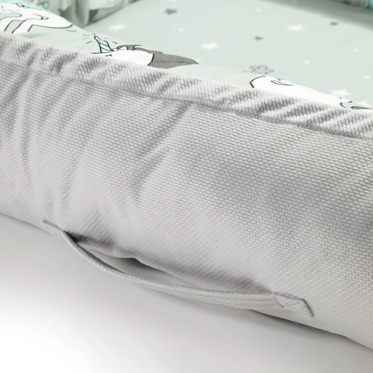 Babynest La Millou Velvet Collection - Unicorn Rainbow Knight - Dark Grey foto