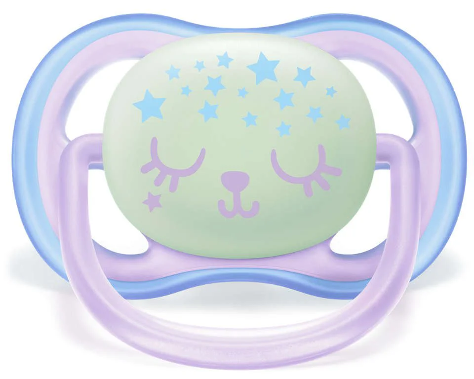 Suzete ortodontice de noapte Philips AVENT Ultra AIR Girl (0-6 luni), 2 buc. foto