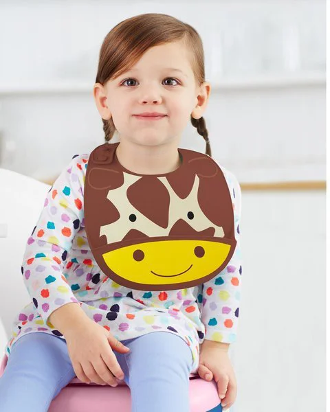 Силиконовый нагрудник Fold & Go Skip Hop Zoo Жираф foto