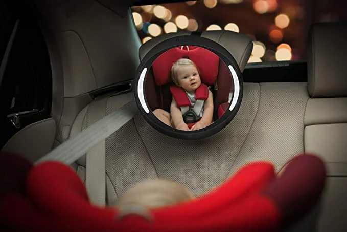 Oglinda auto cu lumini Apramo Iris Baby Mirror Deluxe Black foto