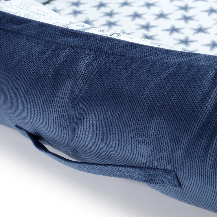 Babynest La Millou Velvet Collection - Route 66 - Harvard Blue foto