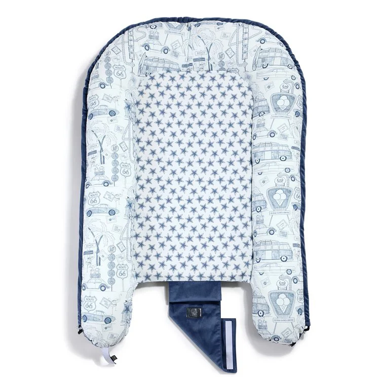 Babynest La Millou Velvet Collection - Route 66 - Harvard Blue foto
