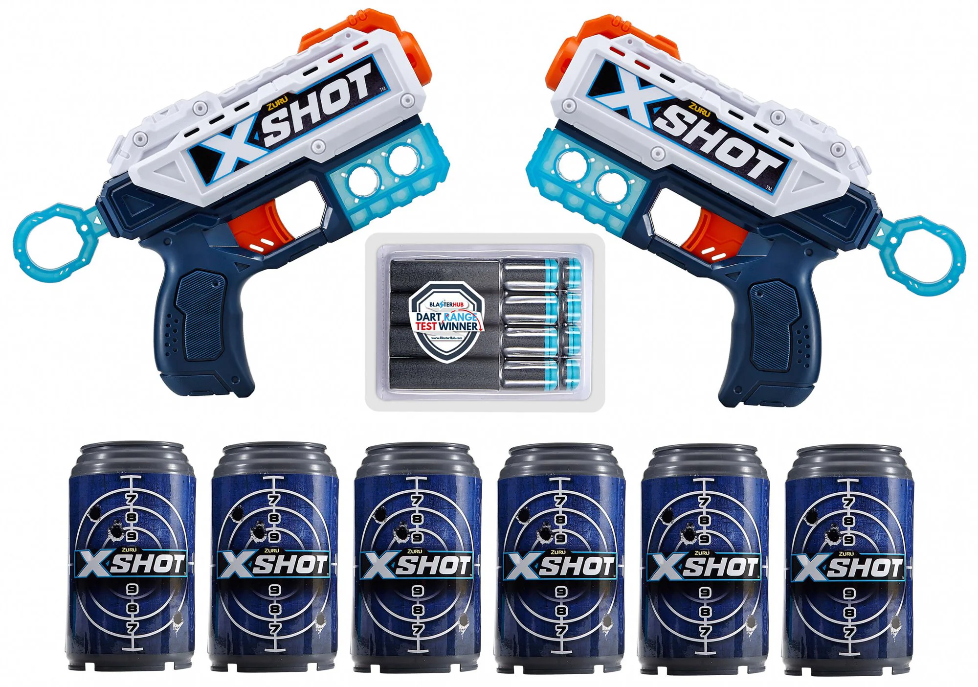 Набор скорострельных бластеров X-SHOT EXCEL Double Pulse, 8 патронов